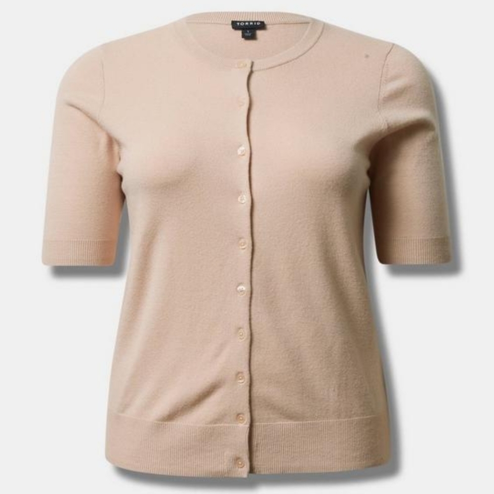 NWT - Torrid - Everyday Soft Cardigan Short Sleeve Crewneck Sweater - 6X